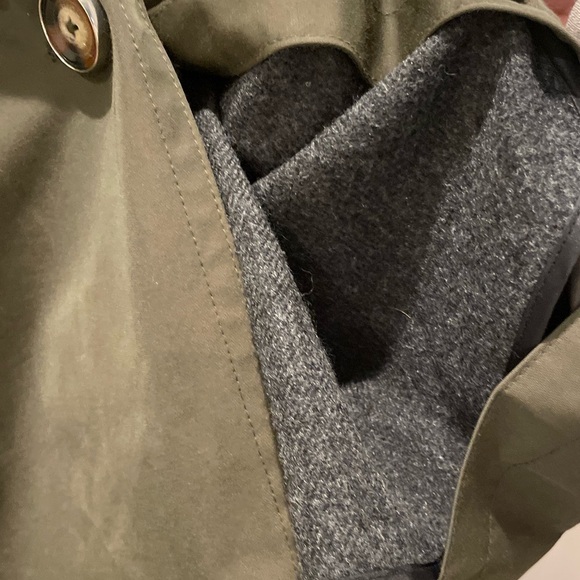 Michael Kors Belted Rain Trench Coat Removable Lining Hood Olive Green Size PXS - Picture 9 of 13